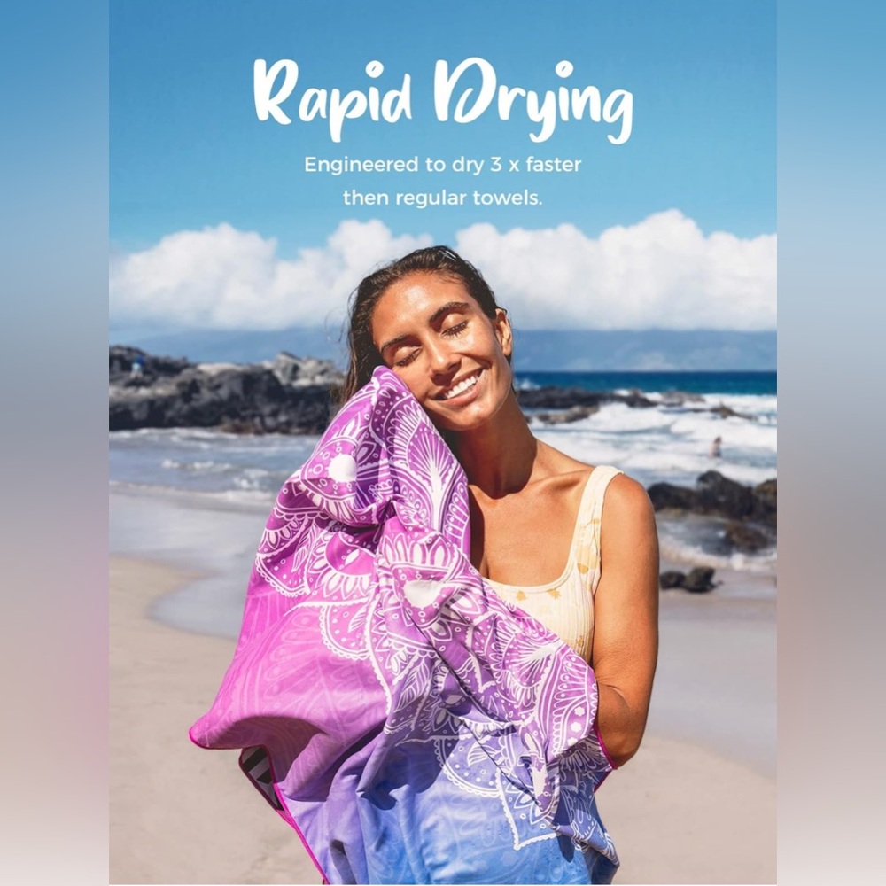 Mandala Sand-Free Beach Towel w/ Travel Pouch